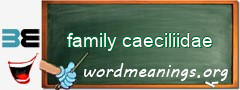 WordMeaning blackboard for family caeciliidae